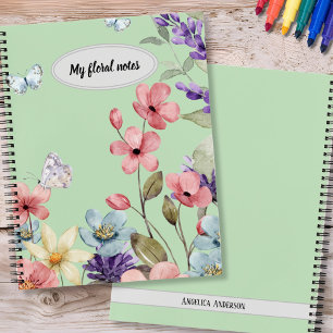 Wildflowers & vlinders op maat notitieboek