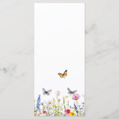 Wildflowers Vlinders QR Code Huwelijk Open Bar Menu (Achterkant)