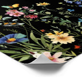 Wildflowers Vlinders Viering van het Leven Poster (Hoek)