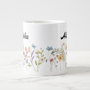 Wildflowers Waterverf gepersonaliseerde koffie Mok