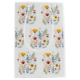 Wildflowers waterverf kamille bel goudsbloem medium cadeauzakje