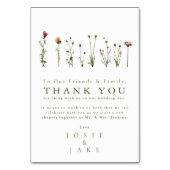 Wildflowers Wedding dank u moderne tafel Kaart (Voorkant)