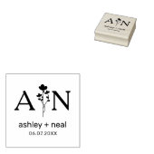 Wildflowers with Initial for Wedding Rubberstempel (Gestempeld)