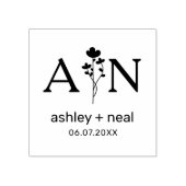 Wildflowers with Initial for Wedding Rubberstempel (Afrduk)