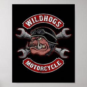 Wildhogs Motorfiets Speeders Wild Boars Hunting Bo Poster