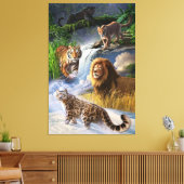 Wildkatten Canvas Afdruk (Insitu (Woonkamer))