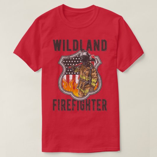 Wildland Firefighter Red Line Wildland Fireman T-shirt (Design voorkant)