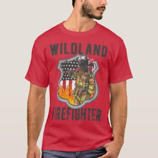 Wildland Firefighter Red Line Wildland Fireman T-shirt