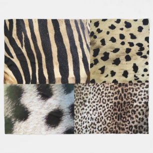 Wildlife Animal Print Throw Blanket Zebra Cheetah Fleece Deken