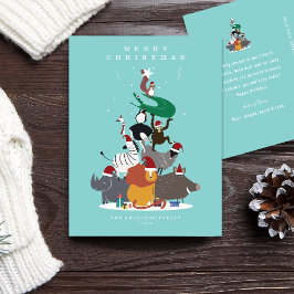 Wildlife Animals Christmas Tree Holiday Briefkaart