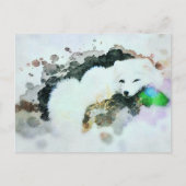 *~* Wildlife AP18 Sneeuwwitpoolpolaire Fox Post Briefkaart (Voorkant)