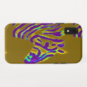 Wildlife Art Paars Gold Striped Zebra Case-Mate iPhone Case (Achterkant (horizontaal))