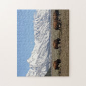 Wildlife Bison Mountains Sneeuwfoto Legpuzzel (Verticaal)