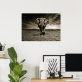 Wildlife Bull Elephant Photo Poster (Thuiskantoor)
