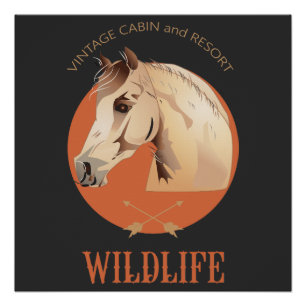 Wildlife  Cabin en Resort Paard Head Sign Perfect Poster