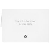 Wildlife card featuring a macaw, blank inside. (Dos Horizontal)