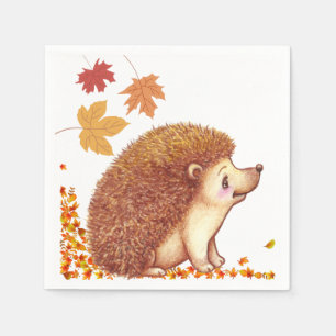 Wildlife Cute Egel paper napkin. Thanksgiving Servet