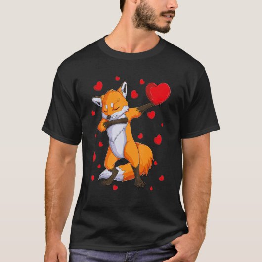 Wildlife Dab Animals Dabbing Fox Valentine's Day k T-shirt (Voorkant)