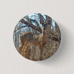 Wildlife Deer Bossen Foto Ronde Button 3,2 Cm