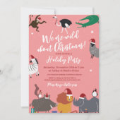 Wildlife Dieren Kerstfeest Kaart (Voorkant)