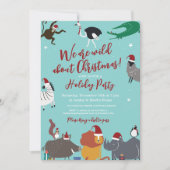 Wildlife Dieren Kerstfeest Kaart (Voorkant)