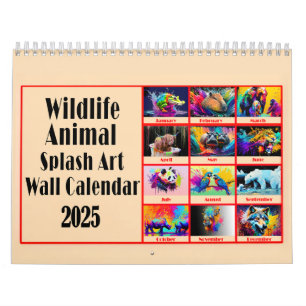 Wildlife Dierenvrienden Kleur Splash Art 2025 Kalender