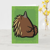 Wildlife Echidna Puzzle Carte de voeux (Fleur jaune)