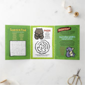 Wildlife Echidna Puzzle Wenskaart Trifold Drieluik Wenskaart (Binnen)