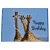 Wildlife Giraffe Herd Foto Verjaardag Groot Cadeauzakje (Voorkant)