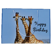 Wildlife Giraffe Herd Foto Verjaardag Groot Cadeauzakje (Achterkant)