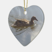 Wildlife Goose zwemt in Lake, Natuur, Bird Keramisch Ornament (Links)