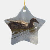 Wildlife Goose zwemt in Lake, Natuur, Bird Keramisch Ornament (Voorkant)