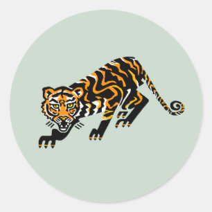 Wildlife - Grafische TIJGER - Dierenactivist - Gro Ronde Sticker