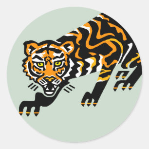 Wildlife - Grafische TIJGER - Dierenactivist - Gro Ronde Sticker