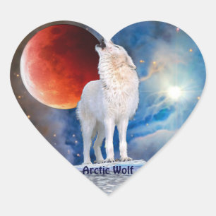 Wildlife Grey Wolf Animal-lover-ontwerp Hart Sticker
