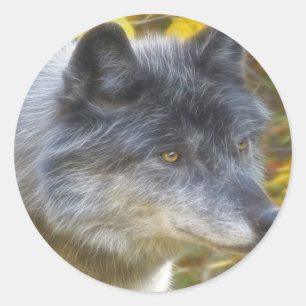 Wildlife Grey Wolf Animal-lover-ontwerp Ronde Sticker