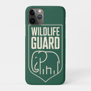 "Wildlife Guard" Minimalistisch Olifant Schild Emb iPhone 11 Pro Hoesje