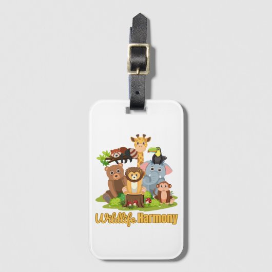 Wildlife Harmony for animal lover Bagagelabel (Voorkant (verticaal))
