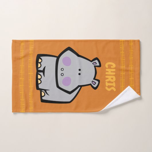 Wildlife Hippo Bath Towel Set Bad Handdoek (Handdoek)