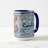 Wildlife Hippo Water Foto Mok (Voorkant rechts)