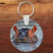 Wildlife Hippo Water Foto Sleutelhanger (Voorkant)