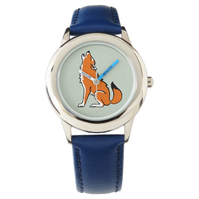 Wildlife - Huilende Rode WOLF- Dierenvriend - Horloge (Voorkant)