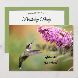 Wildlife Hummingbird Floral Foto Verjaardag Kaart