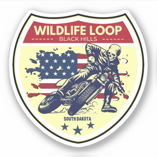 Wildlife Loop Road motorreis zuid dako Sticker (Voorkant)