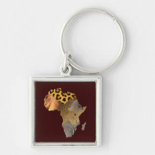 Wildlife Map of AFRICA Sleutelhanger
