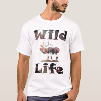 Wildlife met Bugling Elk Waterverf ontwerp T-shirt