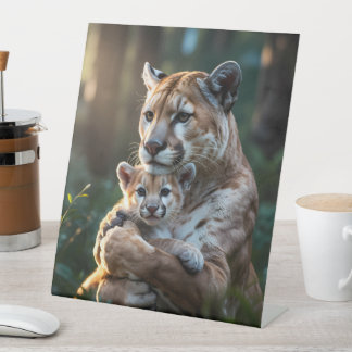 Wildlife Nursery Table Decor, Cute Animal Standing Reclamebord Met Voetstuk