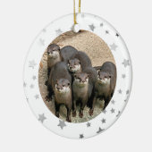 Wildlife Otter Stars kerstversiering Keramisch Ornament (Links)