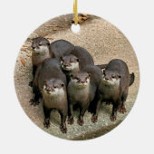 Wildlife Otters kerstversiering Keramisch Ornament (Achterkant)
