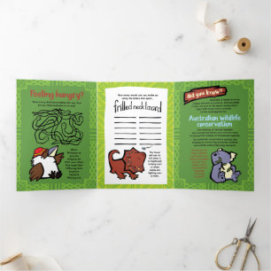 Wildlife Platypus Puzzle Wenskaart Trifold Drieluik Wenskaart